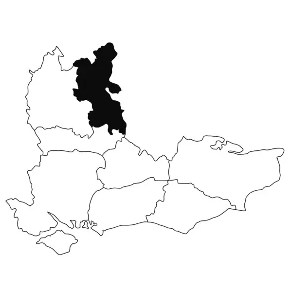 Karta Över Buckinghamshire Sydöstra England Provinsen Vit Bakgrund Single County — Stockfoto