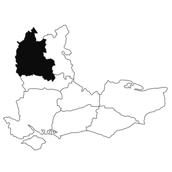 Mapa Oxfordshire Província South East England Sobre Fundo Branco Mapa — Fotografia de Stock