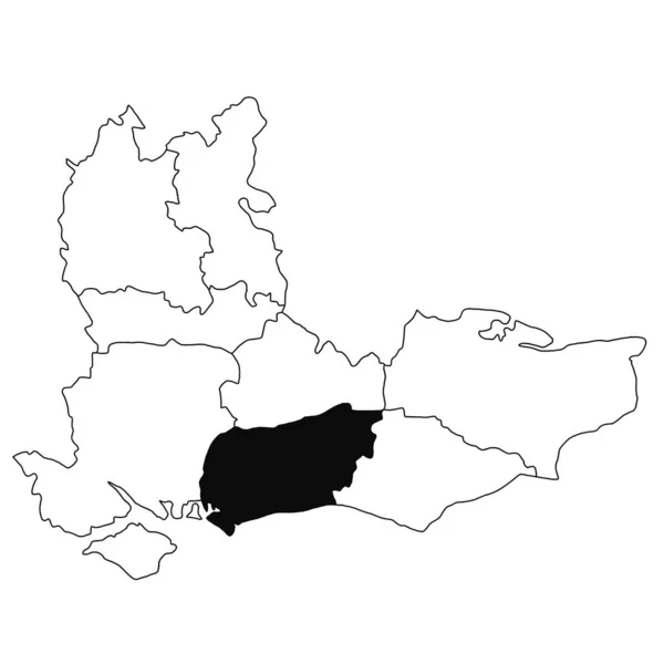 Карта Вустера Провинции Юго Восточной Англии Белом Фоне Карта Графства — стоковое фото