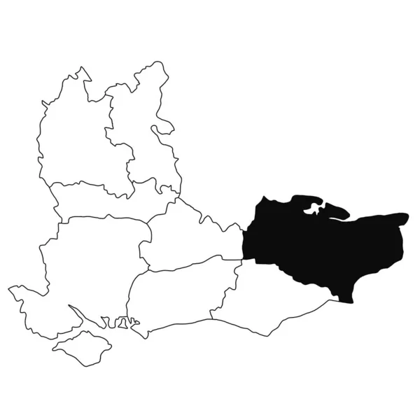 Mapa Kentu Provincii Jihovýchodní Anglie Bílém Pozadí Single County Mapa — Stock fotografie