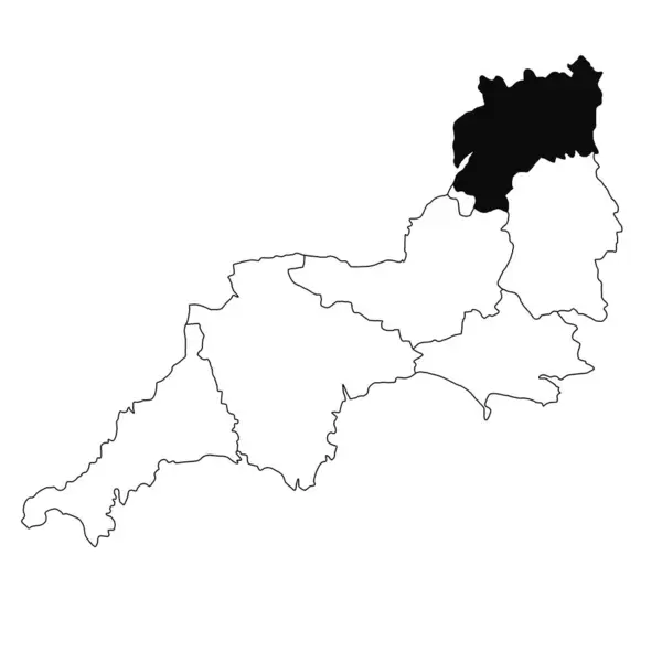 Gloucestershire Térképe Délnyugat Anglia Tartományban Fehér Alapon Egyetlen Megye Térképe — Stock Fotó