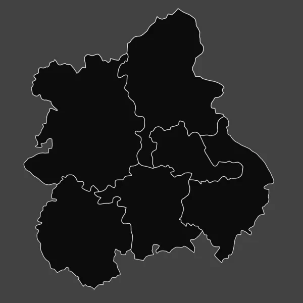 웨스트 잉글랜드의 검은지도는 카운티와 색상의 경계와 영국의 지역입니다 — 스톡 사진
