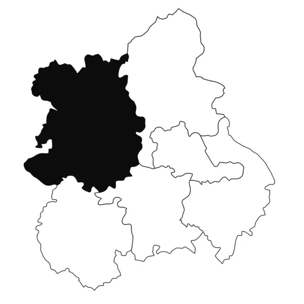 Mapa Shropshire Prowincji West Midlands Anglia Białym Tle Pojedyncza Mapa — Zdjęcie stockowe