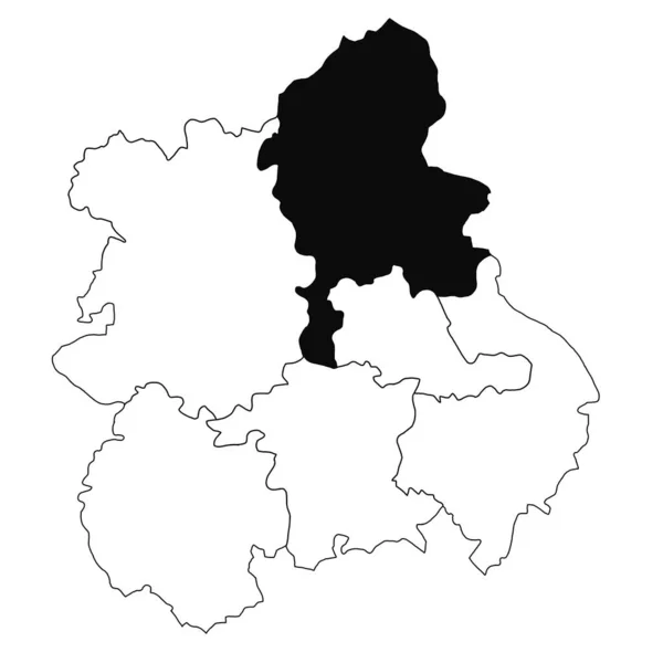 英格兰西米德兰郡斯塔福德郡白底地图 西米德兰英格兰行政地图上用黑色标出的单县地图 — 图库照片