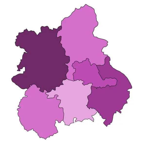 Фіолетова Карта Західної Мідлендс Англії Регіон Англії Кордонами Церемоніальних Графств — стокове фото