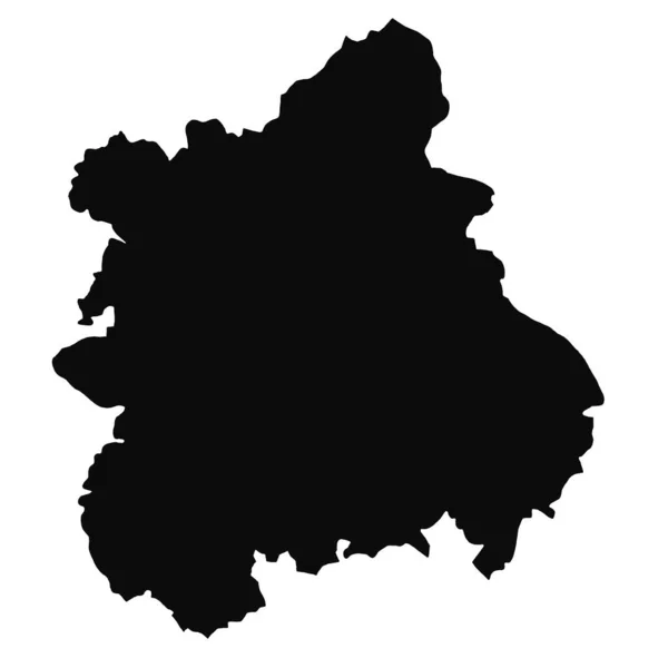 ウェスト ミッドランズ イングランドの黒地図はイングランドの地域 — ストック写真