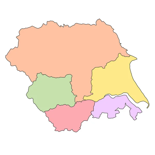 Mapa Yorkshiru Humberu Oblast Anglie Hranicemi Obřadních Krajů Různou Barvou — Stock fotografie