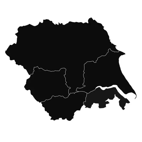Outline Map Yorkshire Humber Region England Borders Ceremonial Counties — Stock Photo, Image