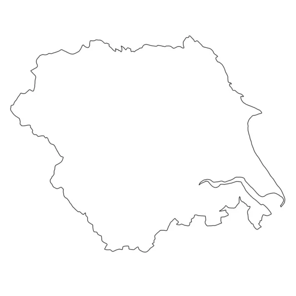 Esboço Mapa Yorkshire Humber Uma Região Inglaterra Com Fronteiras — Fotografia de Stock