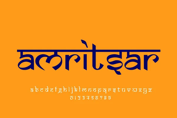 Indian City Projeto Texto Amritsar Estilo Indiano Design Fonte Latina — Fotografia de Stock