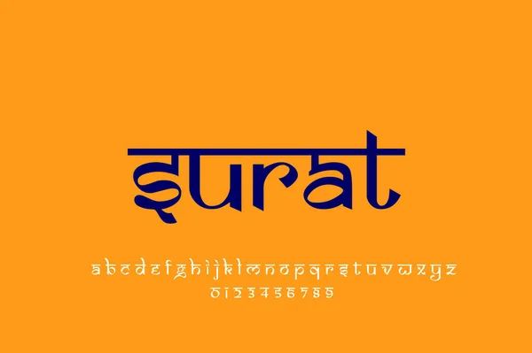 Indian City Surat Design Texto Estilo Indiano Design Fonte Latina — Fotografia de Stock