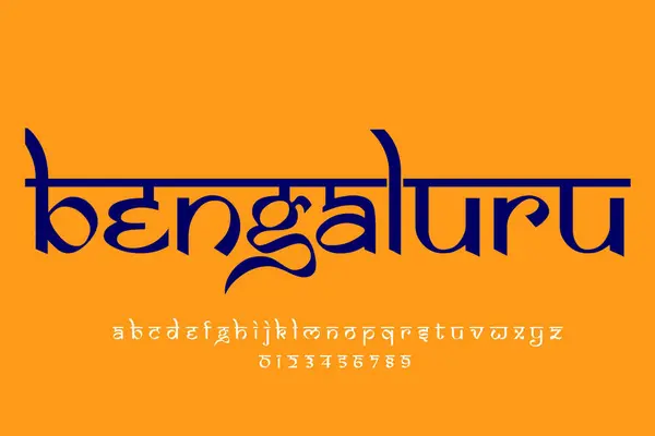 Ciudad India Bengaluru Diseño Texto Diseño Fuente Estilo Indio Latino — Foto de Stock