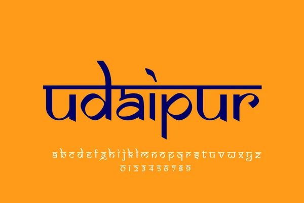 Ciudad India Udaipur Diseño Texto Diseño Fuente Estilo Indio Latino — Foto de Stock