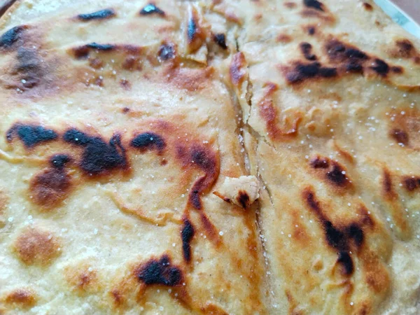 Close Chapati Roti Chapathi Fulka Paratha Indian Whole Wheat Flat — Stock Photo, Image