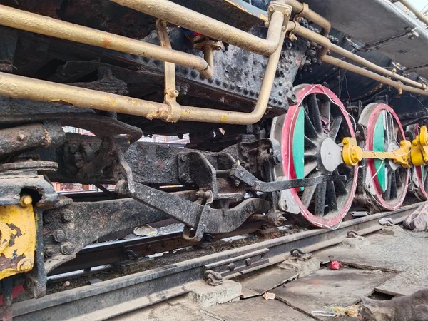 Stary Lokomotywa Pociąg Silnikowy Indiach — Zdjęcie stockowe