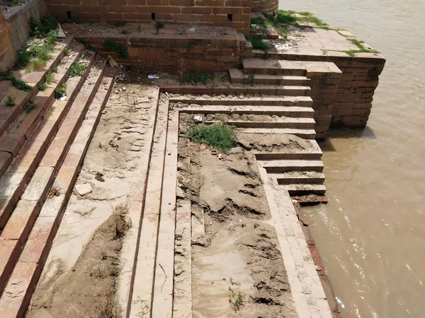 Schody Fortu Ramnagar Brzegu Gangów Varanasi Indie — Zdjęcie stockowe