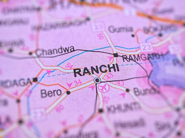 Ranchi Mapa India Con Efecto Difuminado Imagen De Stock
