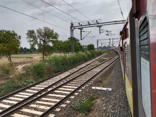Indiska Tåg Resa Passagerartransport Järnväg Indien — Stockfoto