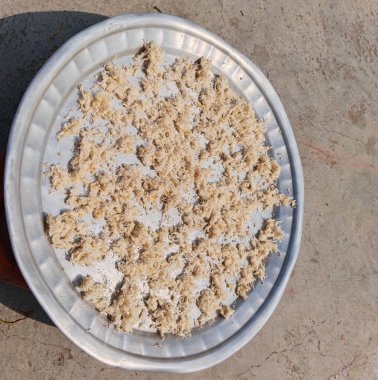 Yüzey zemininde kurumuş yaban turpu (detaylı yakın çekim))