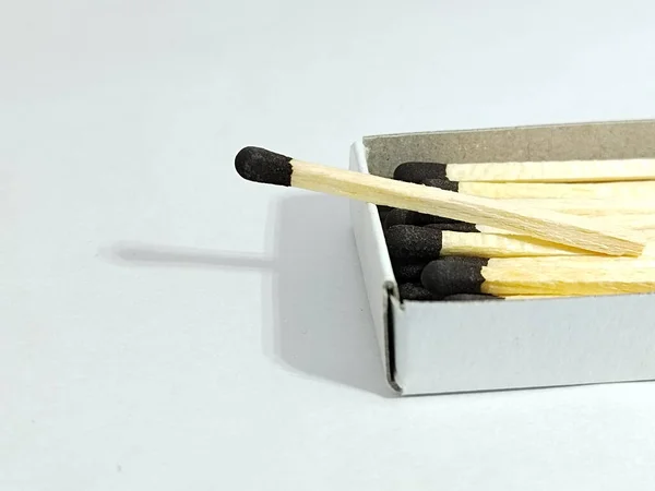 Aperto Match Box Isolato Sfondo Bianco Copia Spazio — Foto Stock