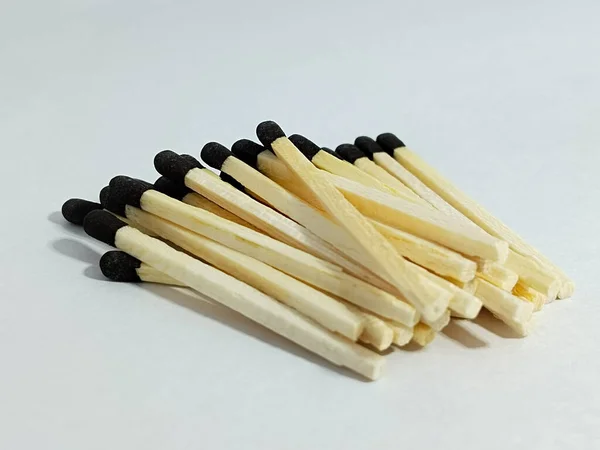 Pile Matches Sticks Isolated White Background Copy Space — Stock Photo, Image