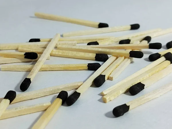 Pile Matches Sticks Isolated White Background Copy Space — Stock Photo, Image