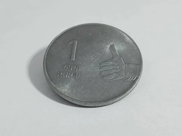 Рупія Індійська Монета Ізольована Білому Тлі — стокове фото