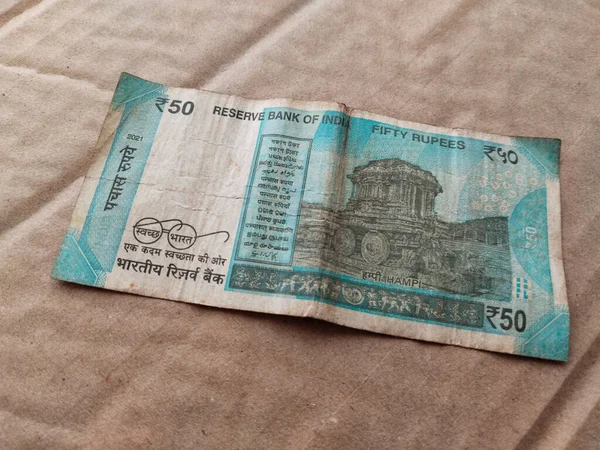 Egy Régi Indiai Bankjegy Rúpiás Címletben Indiai Valuta Mahatma Gandhi — Stock Fotó