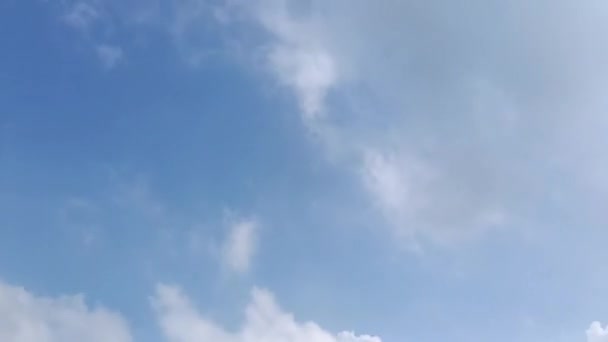 Weiße Wolken Schweben Himmel Blauer Himmel Weiße Wolken Geschwollene Flauschige — Stockvideo