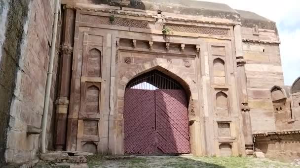 Patrimonio Allahabad Fortaleza Vintage Puerta Arquitectura Desde Diferentes Ángulos Día — Vídeos de Stock
