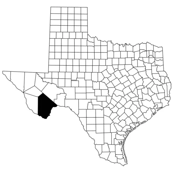 Stock image Map of Brewster County in Texas state on white background. single County map highlighted by black colour on Texas map. UNITED STATES, US