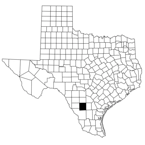 stock image Map of la Salle County in Texas state on white background. single County map highlighted by black colour on Texas map. UNITED STATES, US