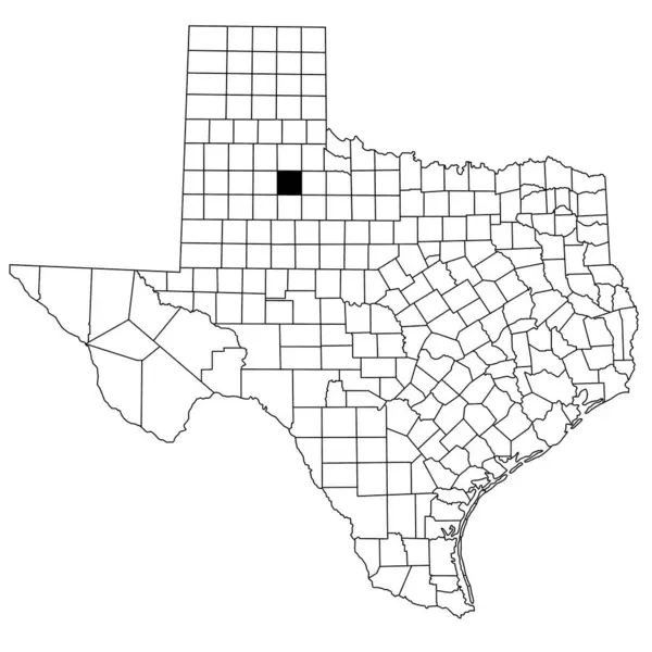 Stock image Map of Dickens County in Texas state on white background. single County map highlighted by black colour on Texas map. UNITED STATES, US