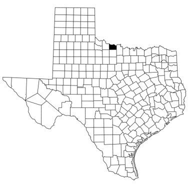 Map of Wichita County in Texas state on white background. single County map highlighted by black colour on Texas map. UNITED STATES, US clipart