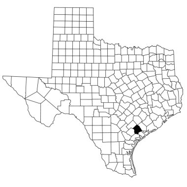 Map of Victoria County in Texas state on white background. single County map highlighted by black colour on Texas map. UNITED STATES, US clipart