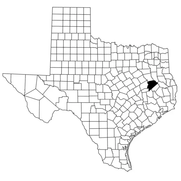 stock image Map of Houston County in Texas state on white background. single County map highlighted by black colour on Texas map. UNITED STATES, US