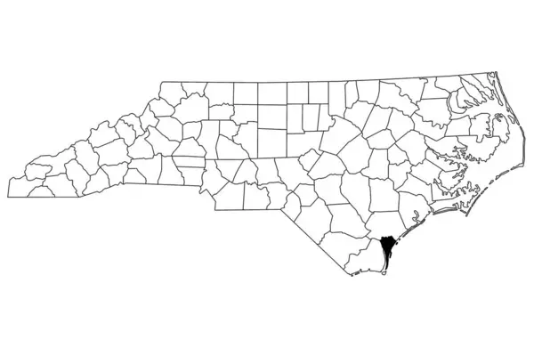 stock image Map of new Hanover County in North Carolina state on white background. single County map highlighted by black color on North Carolina map. UNITED STATES, US