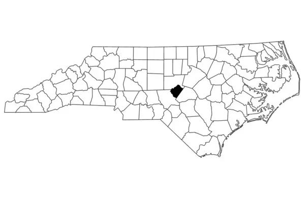 stock image Map of Lee County in North Carolina state on white background. single County map highlighted by black color on North Carolina map. UNITED STATES, US