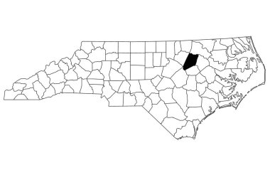 Kuzey Carolina eyaletindeki Nash County haritası beyaz arka planda. Kuzey Carolina haritasında siyah renkle işaretlenmiş tek bir bölge haritası. Birleşik Devletler, ABD