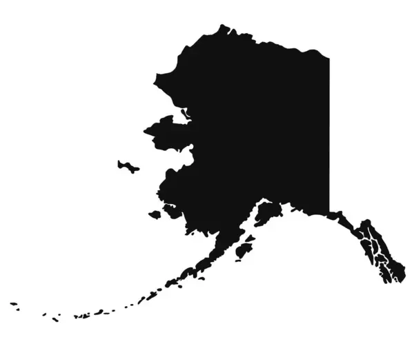 stock image Alaska outline map with black colour 