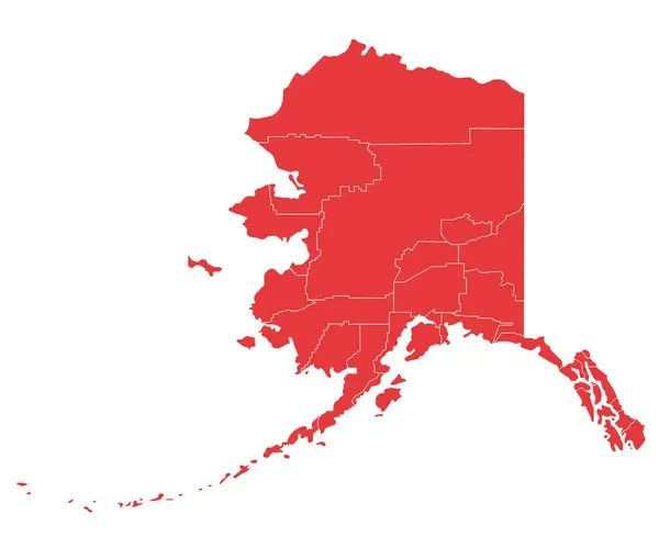 stock image Alaska adminstrative map or Colored map of Alaska