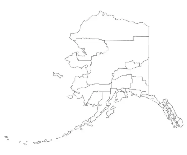 stock image Alaska borough outline map with white background 