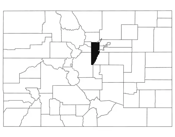 stock image Map of Jefferson County in Colorado state on white background. single County map highlighted by black colour on Colorado map. UNITED STATES, US