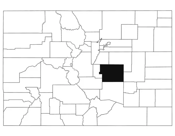 stock image Map of El Paso County in Colorado state on white background. single County map highlighted by black colour on Colorado map. UNITED STATES, US