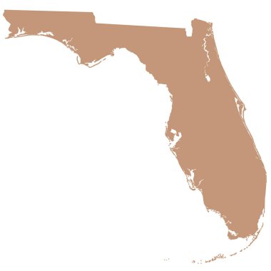 Florida idari haritası. Renkli Florida, boş harita, Florida 'nın boş haritası 