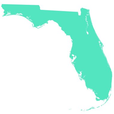 Florida idari haritası. Renkli Florida, boş harita, Florida 'nın boş haritası 