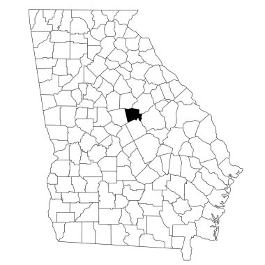Georgia eyaletindeki Baldwin Haritası beyaz arka planda. Georgia haritasında siyah renkle işaretlenmiş tek bir bölge haritası. Birleşik Devletler, ABD