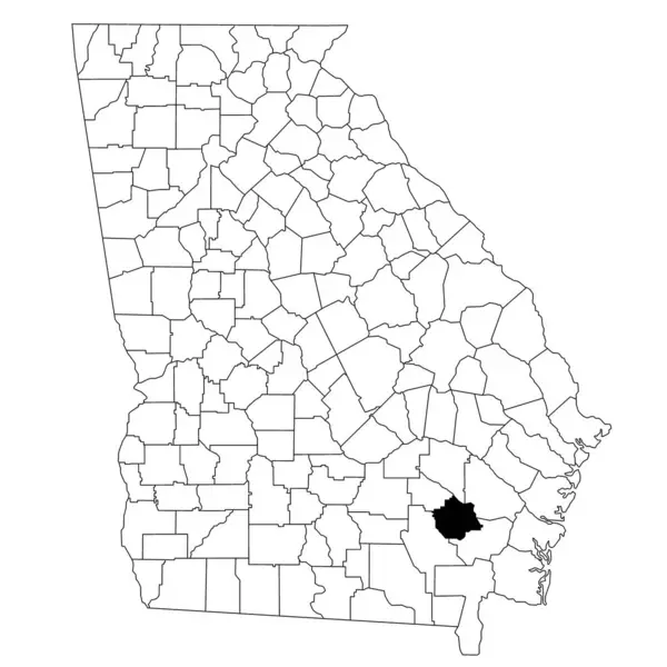 stock image Map of Pierce County in Georgia state on white background. single County map highlighted by black colour on Georgia map. UNITED STATES, US