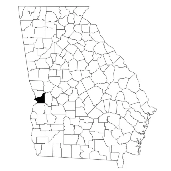 stock image Map of Chattahoochee County in Georgia state on white background. single County map highlighted by black colour on Georgia map. UNITED STATES, US