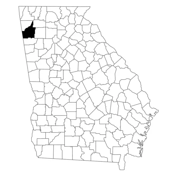 stock image Map of Floyd County in Georgia state on white background. single County map highlighted by black colour on Georgia map. UNITED STATES, US